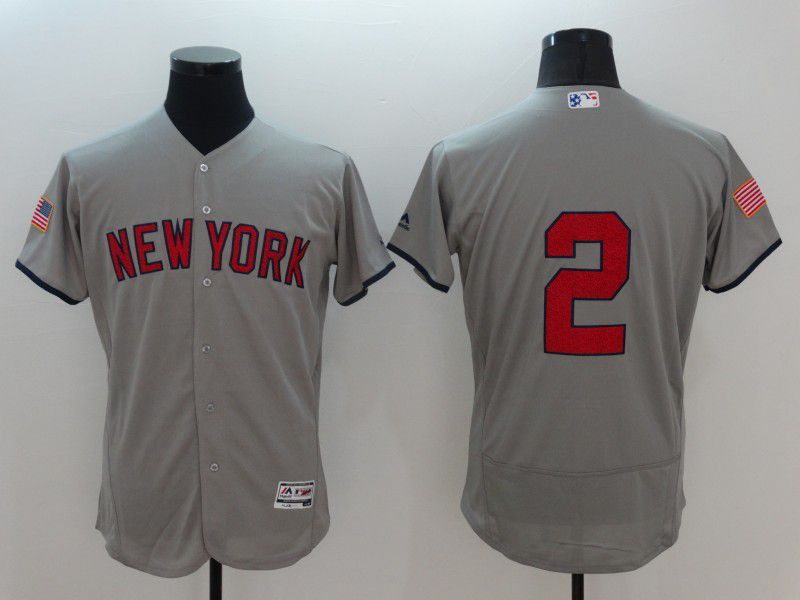 Men New York Yankees #2 No name Grey Elite Independent Edition 2021 MLB Jerseys